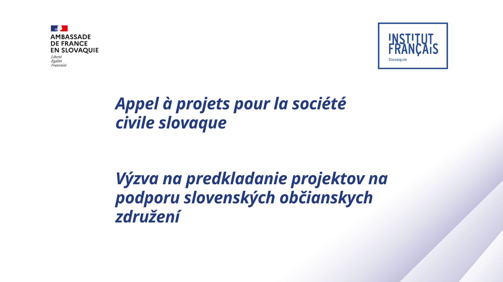 Appel à projets pour la société civile slovaque